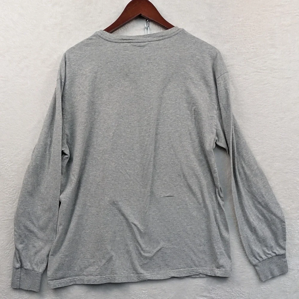 VTG Polo Ralph Lauren T-Shirt Men's M Gray Long Sleeve Prep Track Sporty Y2K